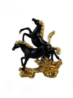 Luxury Black & Golden Running Horses - Modern Home Decor