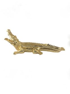 golden alligator statue