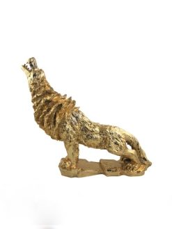 golden wolf sculpture