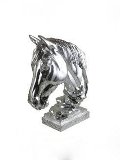 silver horse sculpture