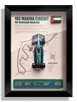 Yas Marina F1 Circuit 3D Wall Art – Aston Martin #14 Car Framed Poster