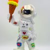 Colorful Astronaut Holding Ice Cream – Pop Art Graffiti Sculpture