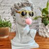 David Bust with Bubble Gum & Sunglasses Modern Pop Art Sculpture
