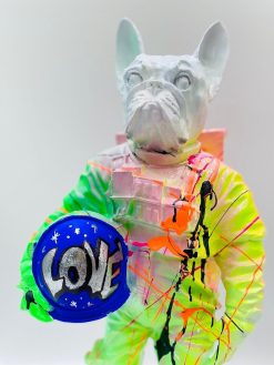 French Bulldog Astronaut Colourful Home Decor Sculpture