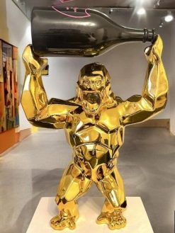 King Kong Pop art sculpture plus wine bottle holder