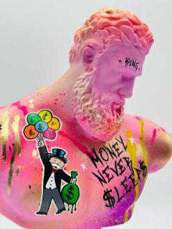 Modern home Decor Pink Hercules Head Statue
