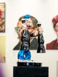 Popeye Resin Sculpture with Tequila Bottles – Urban Art Display
