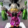 Scrooge McDuck Champagne Celebration Pink Pop Art Statue