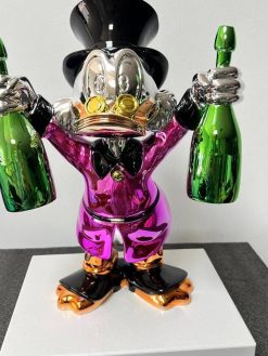 Uncle Scrooge Mcduck Custome made Pink Chrome Pop Art Sculpture