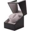 Black Leather Automatic Watch Winder Display Box with Velvet Interiors