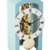 Designer Mechanical Table Clock Blue Wood Stand