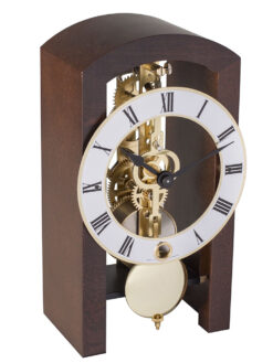 Designer Mechanical Table Clock Brown Wood Stand