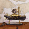 Designer SteamBoat Table Clock Gold Highlights