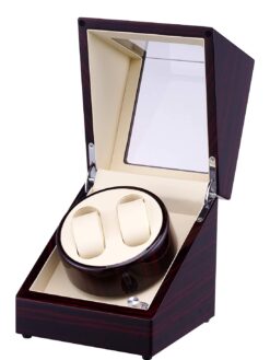 Ebony Wood Automatic Watch Winder Display Box Ivory Interiors
