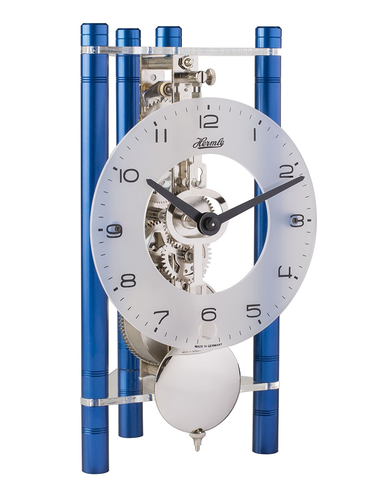 Golden Mechanical Table Clock with Blue Higlights