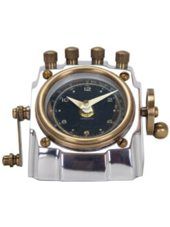 Vintage Telephone Shape Table Clock Brass Body